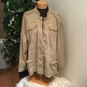 Torrid Denim Pink Label Woman’s size 3 khaki color button down jacket 4 …